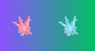 Corsola and its Shiny form (Image via The Pokemon Company)